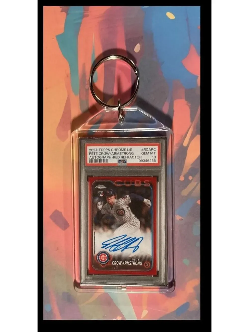 3026 Pete Crow-Armstrong 2024 Topps Chrome Auto Keychain-Great Gift